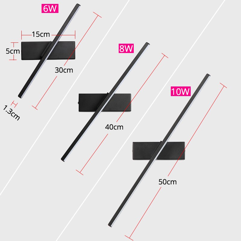 Simple Straight Stick Rotating Wall Lamp