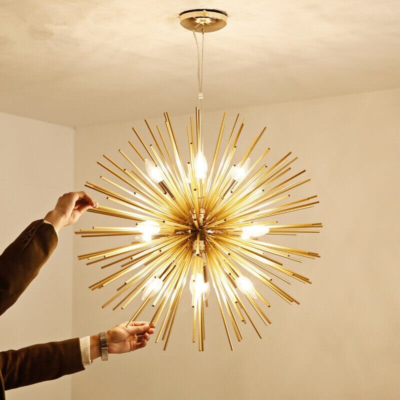 Aluminum Tube Spark Ball Starburst Chandelier