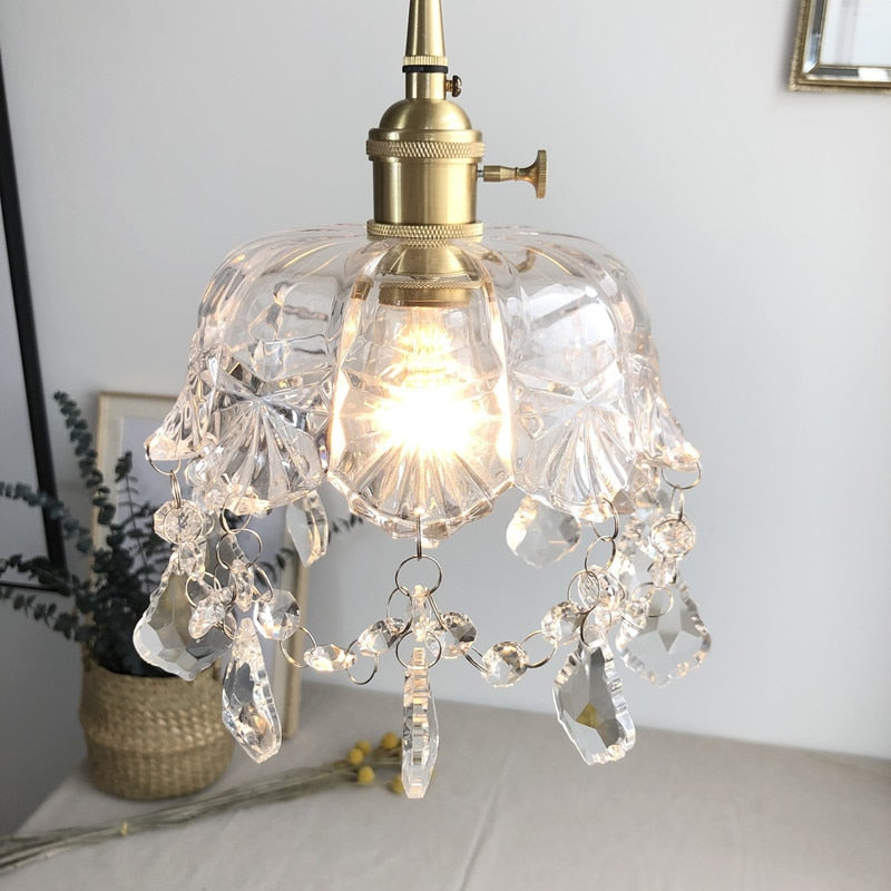 Crystal Sparkle Glass Pendant Lamp