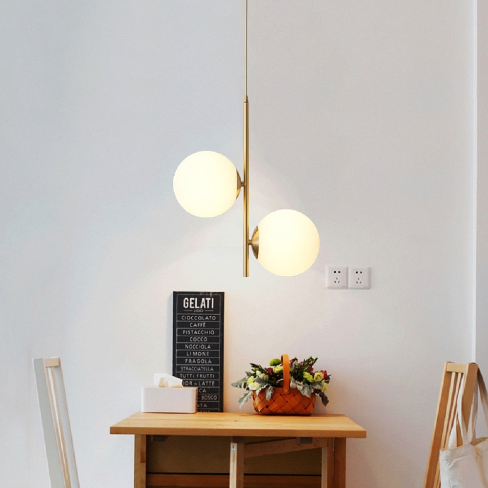 Coppery Glass Ball Pendant Light