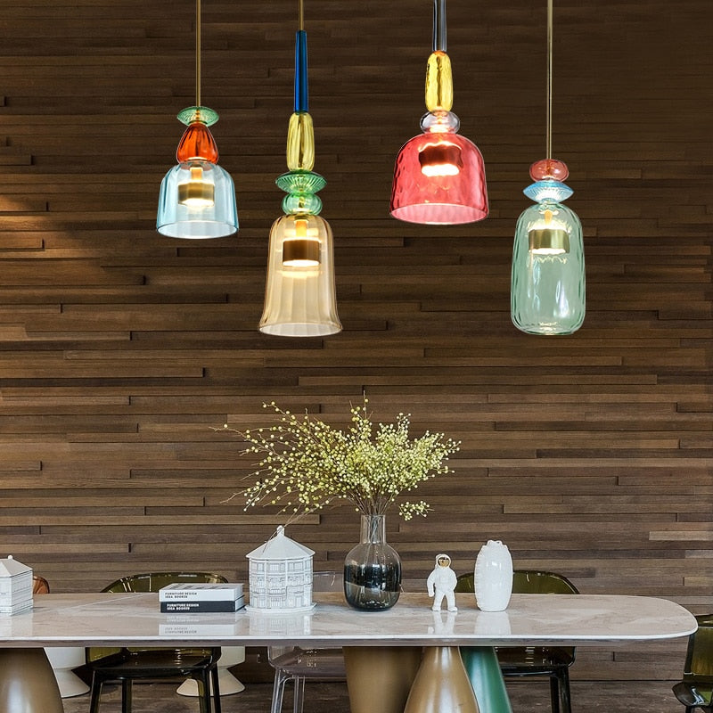 Vibrant Nordic: Glass Colourful Candy Pendant Lights