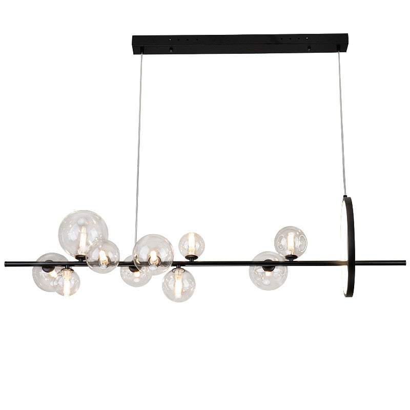 Bubble Glass Ball Metal Ring Chandelier