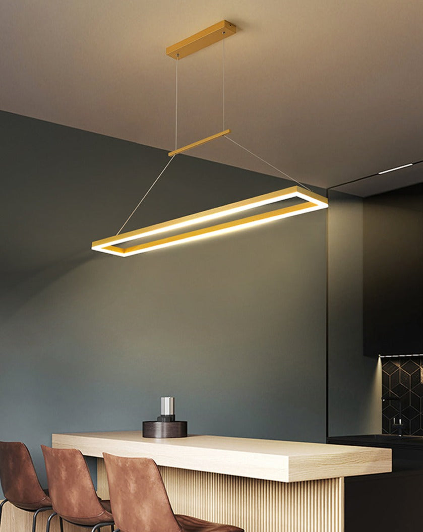 Rectangular Aluminum LED Suspension Chandelier