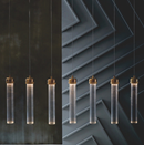 Modern Gold Glass Tube Pendant Light