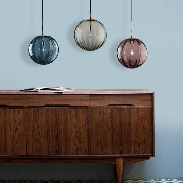 Glass Ball Colored Pendant Light