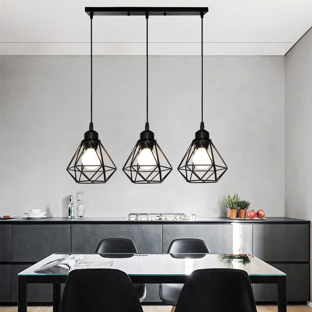 Modern Diamond Shape Wrought Metal Pendant Lights