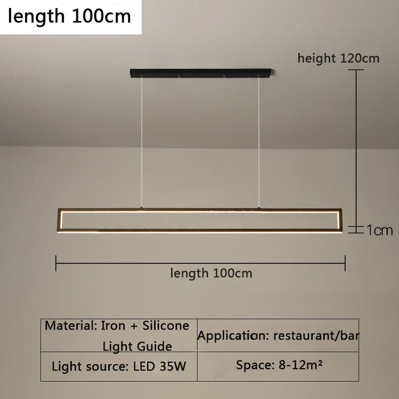 Modern Rectangle Long Strip Pendant Lights