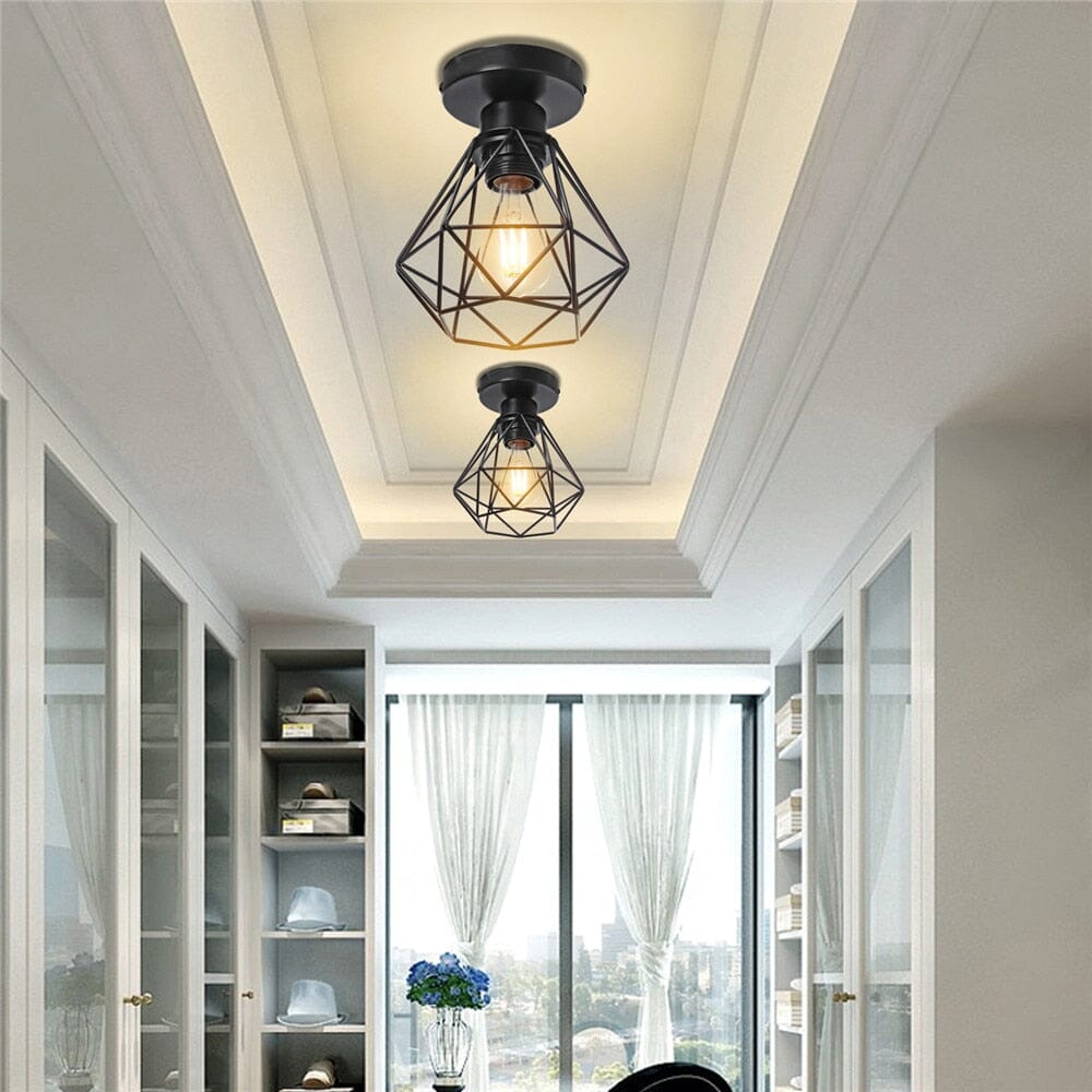 Modern Diamond Shape Wrought Metal Pendant Lights