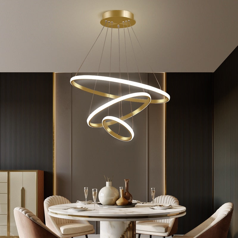 Modern LED Rings Circle Hanging Chandelier