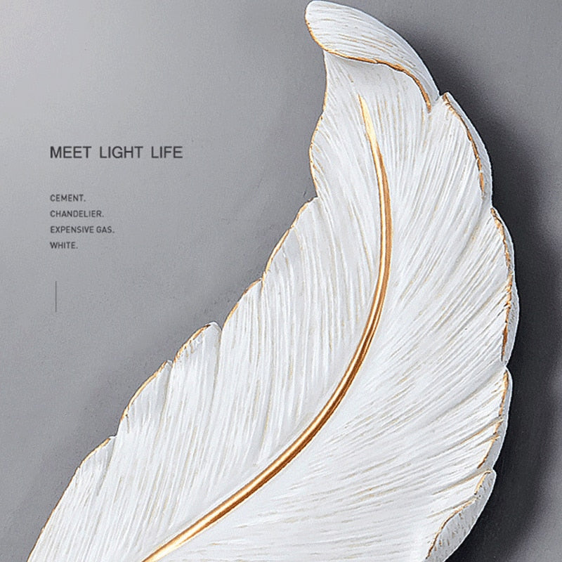 Nordic Decorative Luxury Feather Wall Lamp