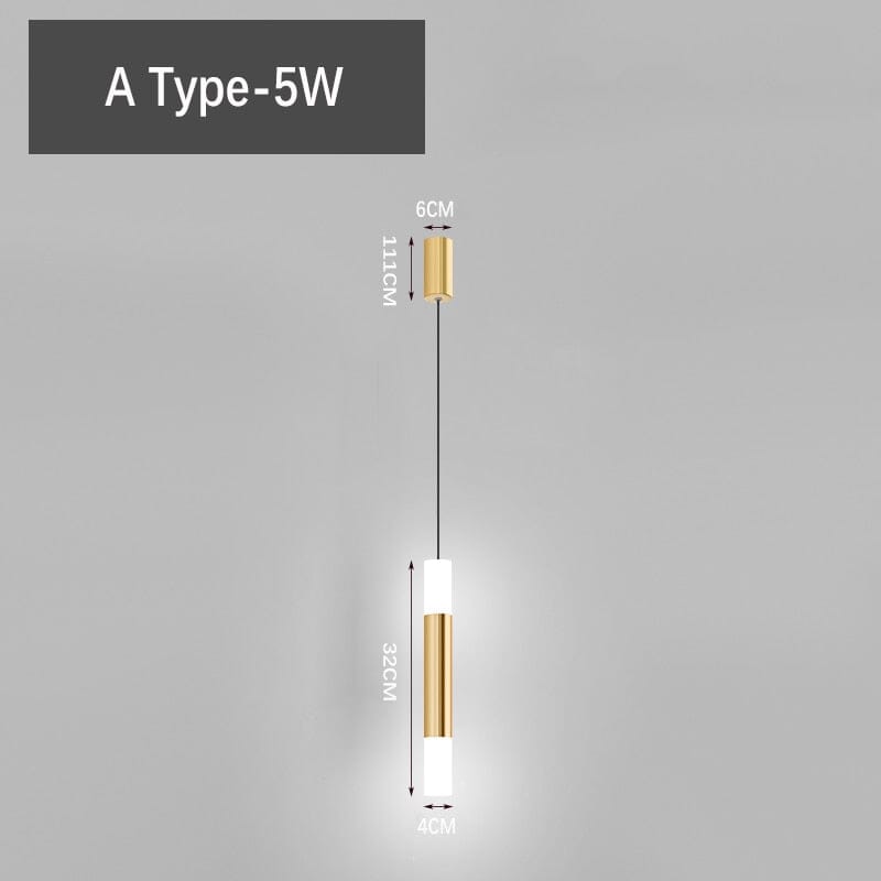 Modern Aluminum Long Tube Pendant Lights