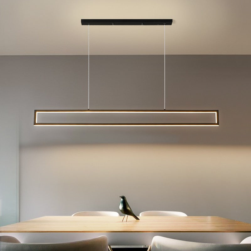 Modern Rectangle Long Strip Pendant Lights