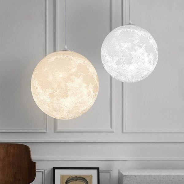 Nordic 3D Printing Moon Simple Pendant Lamp