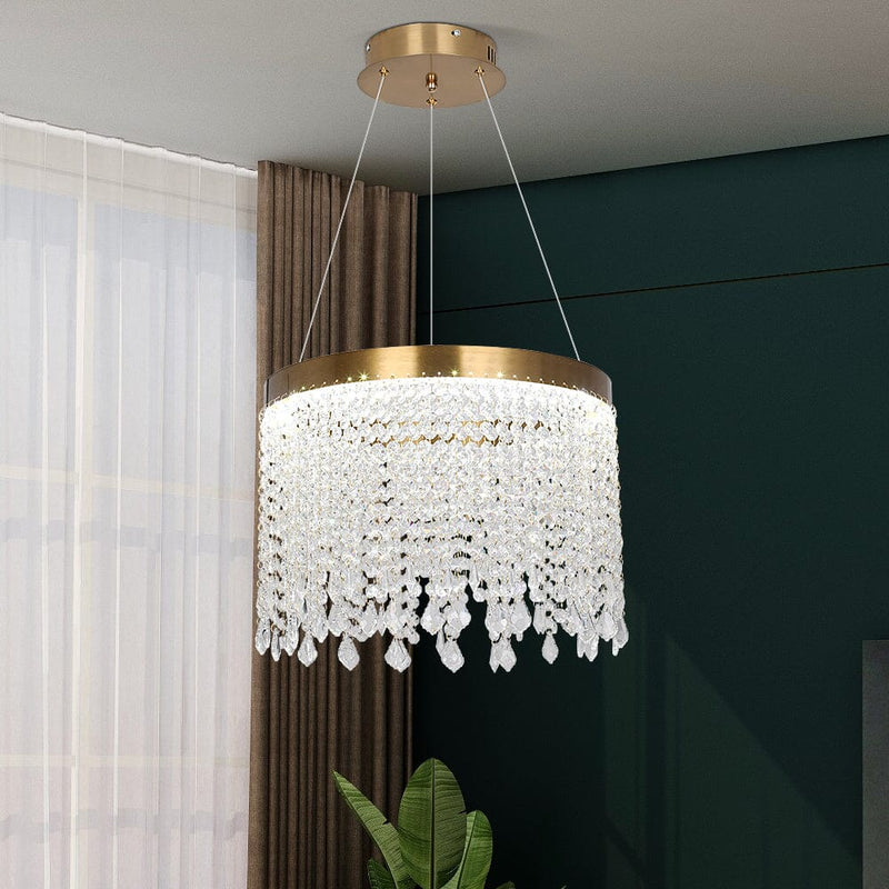 Luxury Golden Tassels Crystal Circular Chandelier