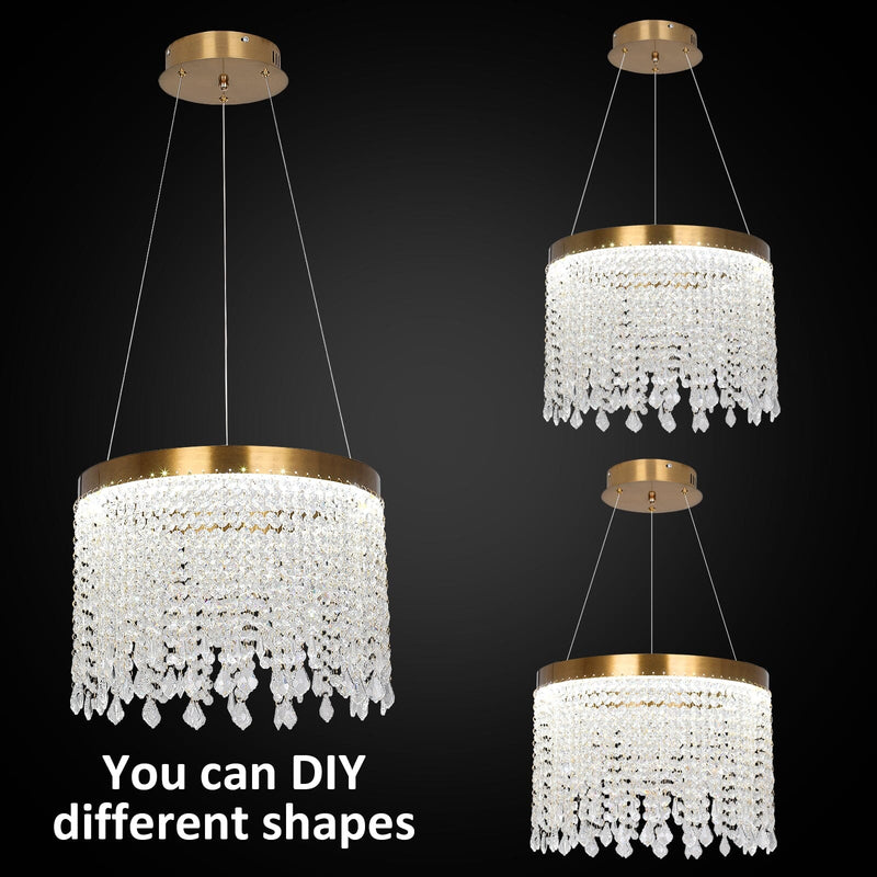 Luxury Golden Tassels Crystal Circular Chandelier