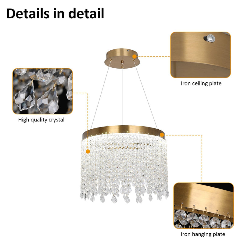 Luxury Golden Tassels Crystal Circular Chandelier