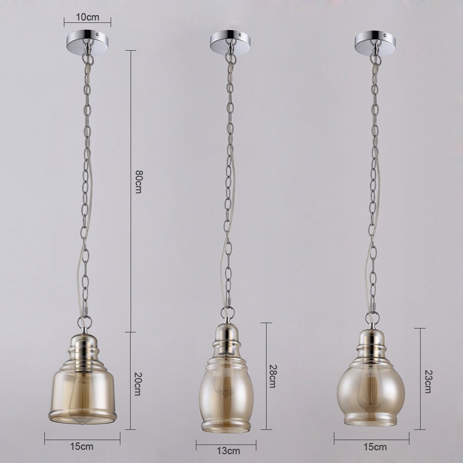 Vintage Loft Glass Lamp Bar Pendant Light