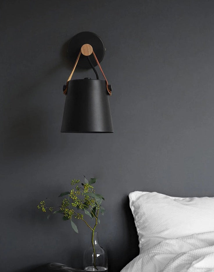 Leather Strap Wood Wall Lamps