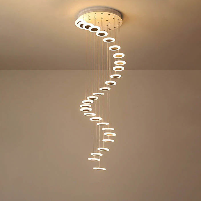 Nordic loft Spiral Disk Hanging LED chandelier