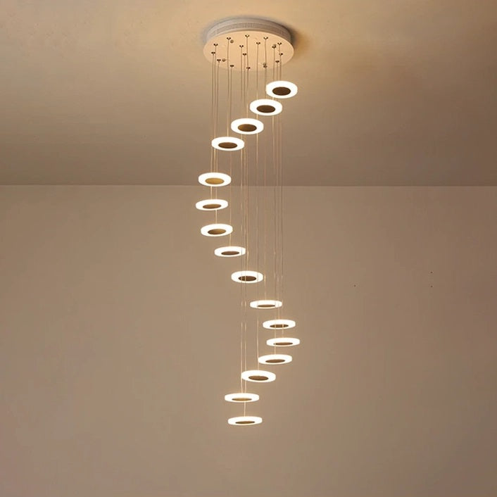 Nordic loft Spiral Disk Hanging LED chandelier