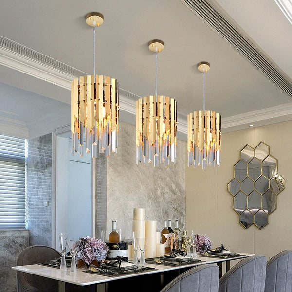 Modern Crystal K9 Round Gold Chandelier