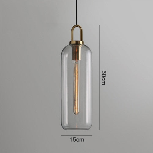 Sphere Glass & Cylindrical Edison Glass Pendant