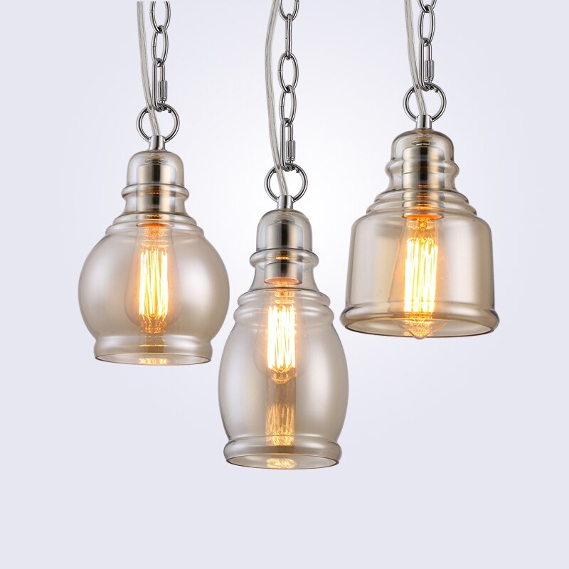 Vintage Loft Glass Lamp Bar Pendant Light