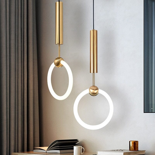 Luxury LED Glowing Ring Pendant Lights