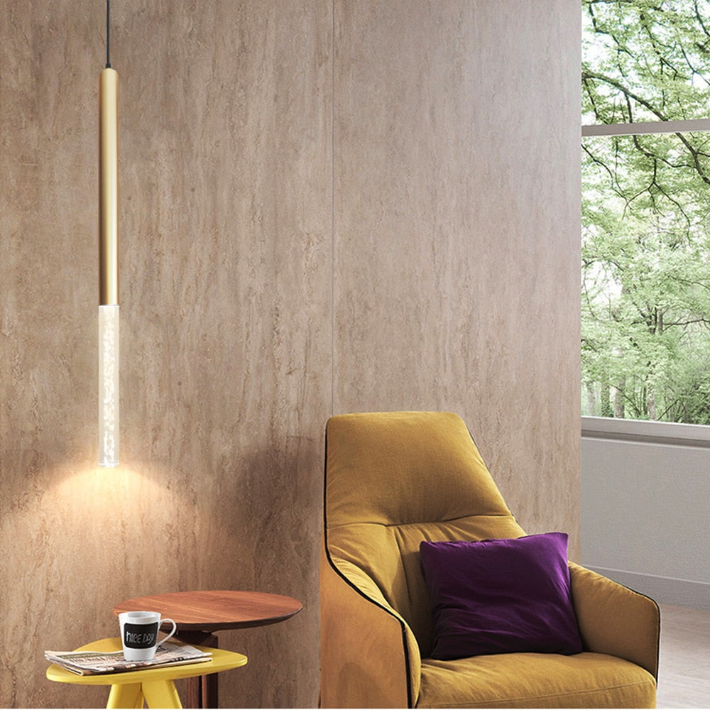 Bubble Bliss Acrylic Tube Pendant Lamp