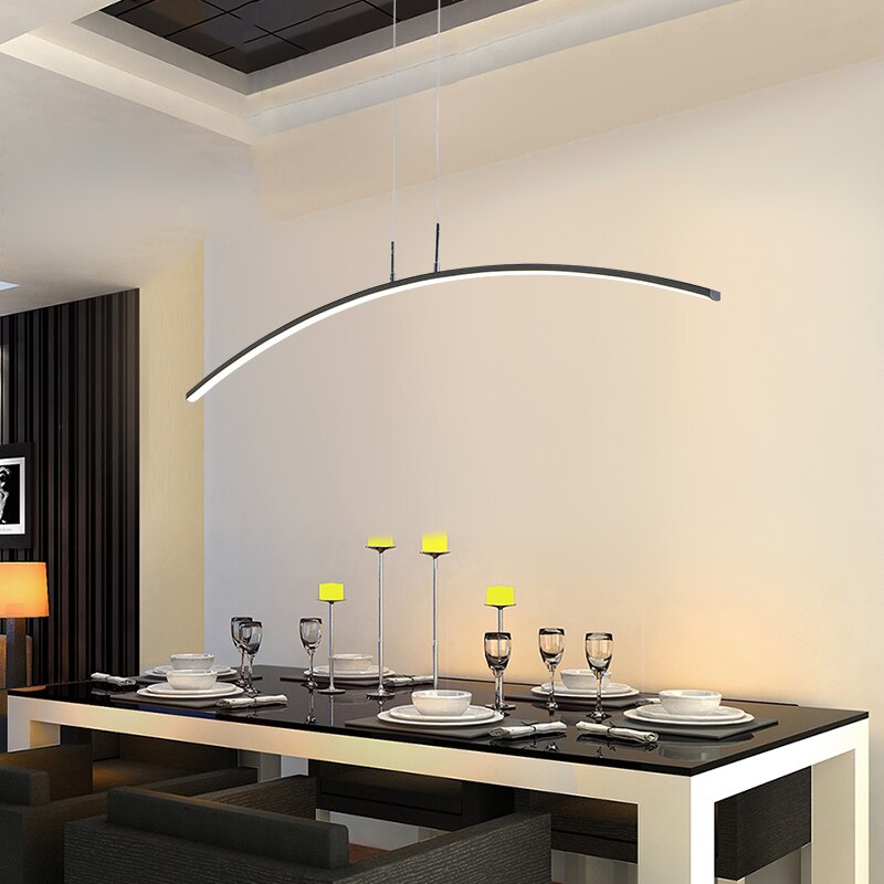 Modern Curve Line Suspension LED Pendant Lights