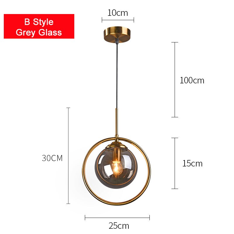 Contemporary Metal Ring Glass Pendant Lights