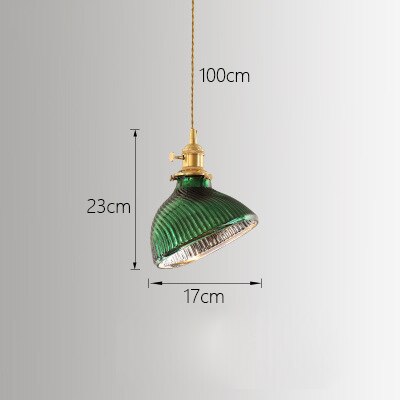 Japanese Minimalist Green Glass Pendant Light