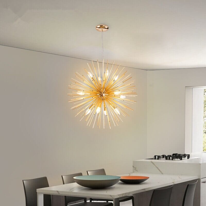 Aluminum Tube Spark Ball Starburst Chandelier