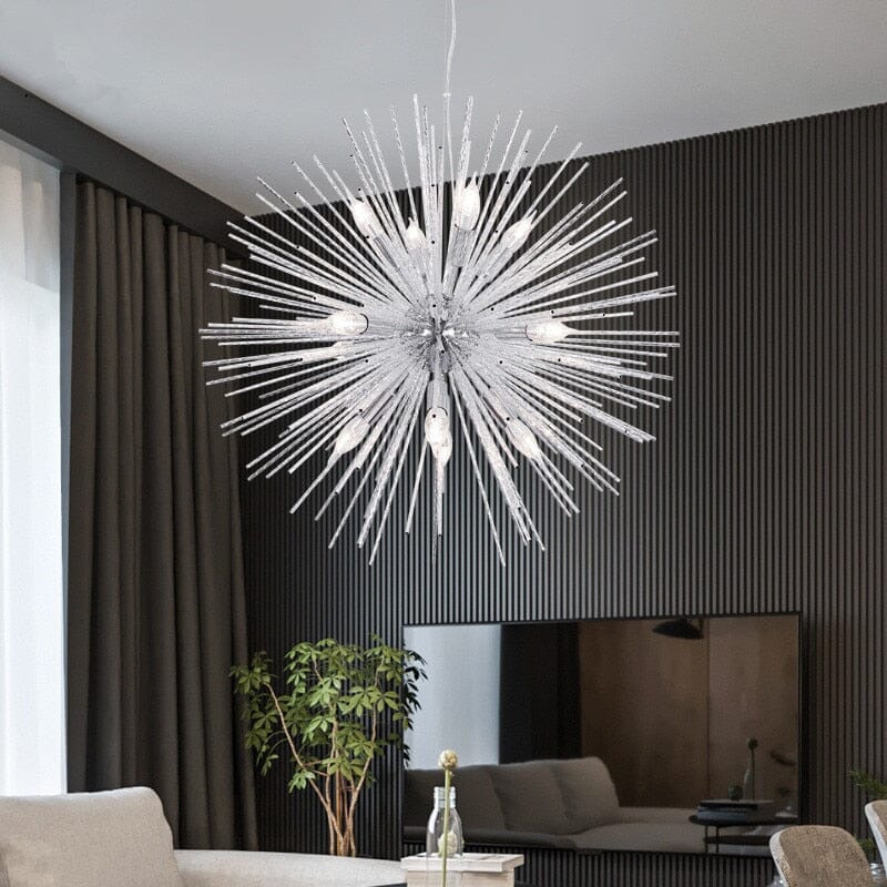 Aluminum Tube Spark Ball Starburst Chandelier