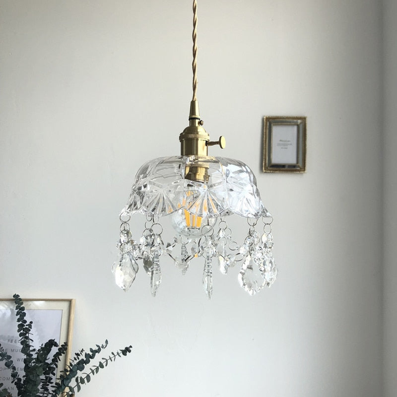 Crystal Sparkle Glass Pendant Lamp