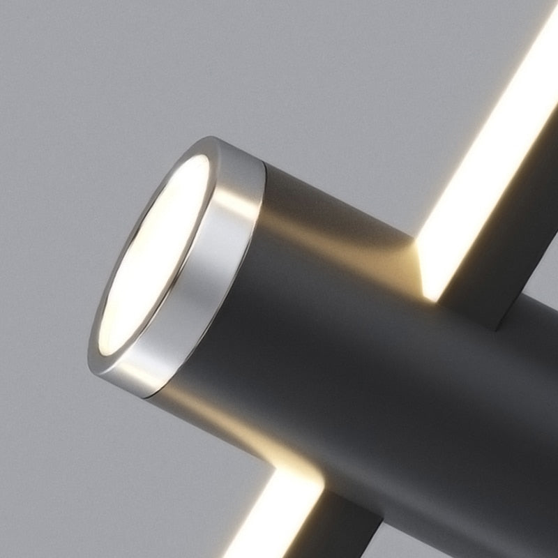 Modern Minimalist Metal Rod Chandelier Lighting - Sleek and