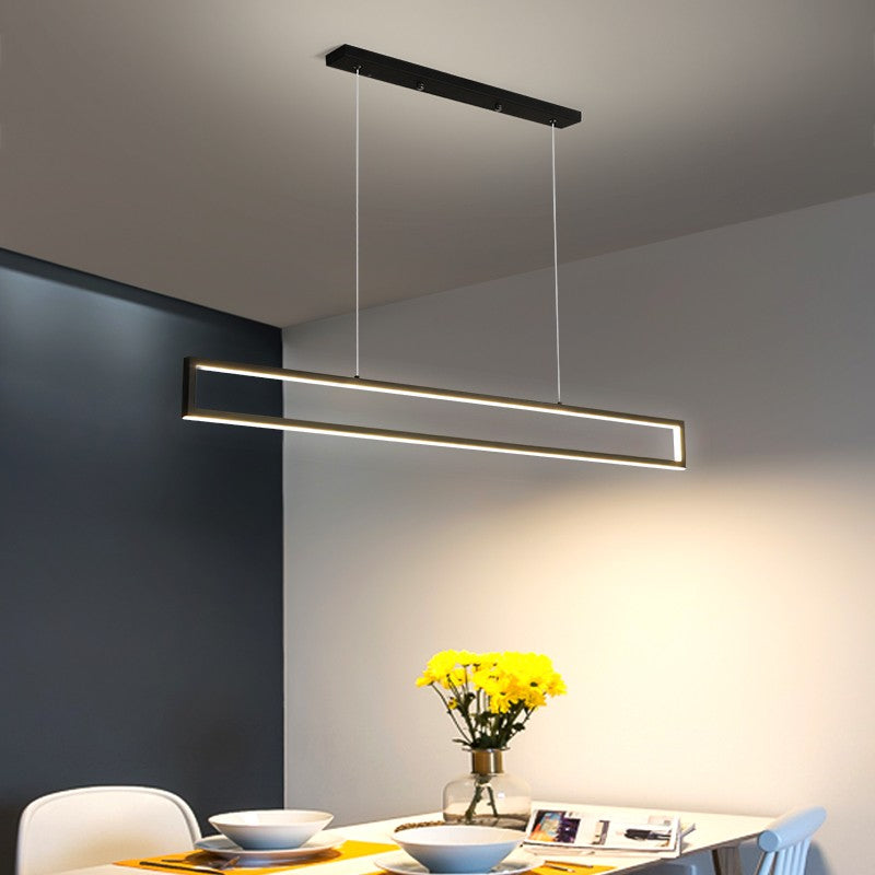 Modern Rectangle Long Strip Pendant Lights