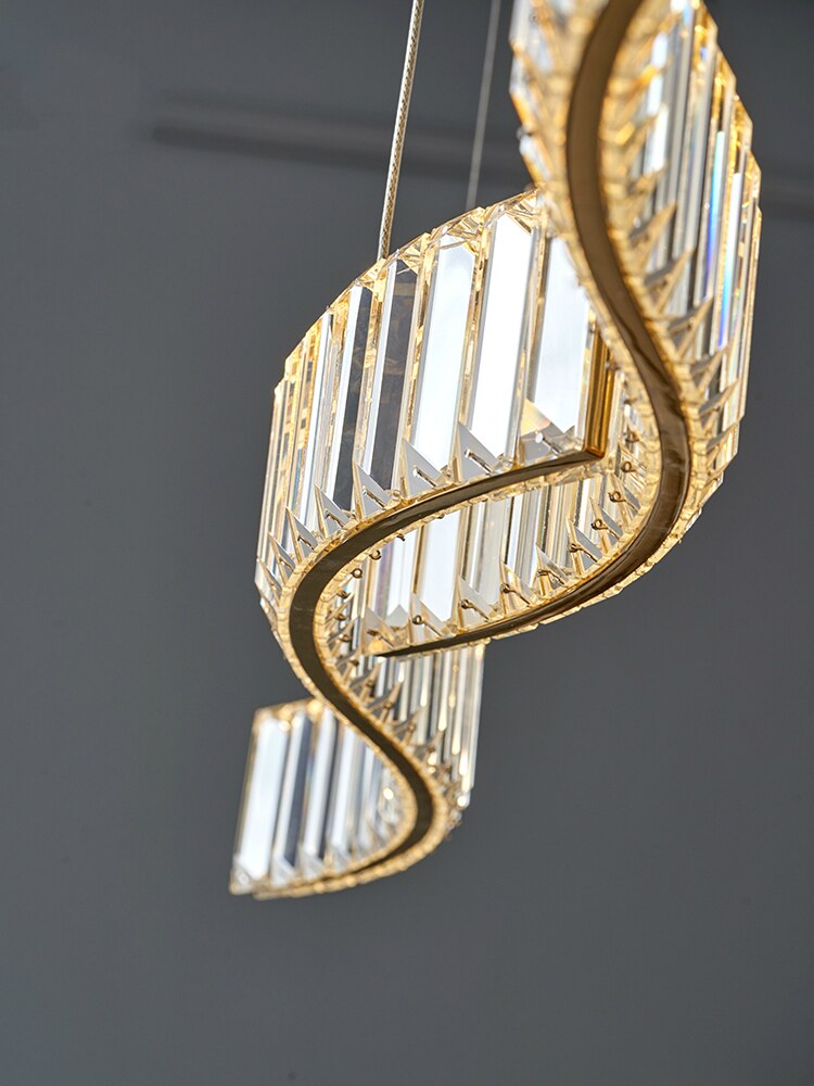 Crystal Stainless Long Strip Combination Chandelier