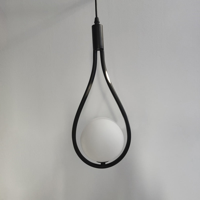 Metal Frame Glass Sphere Pendant