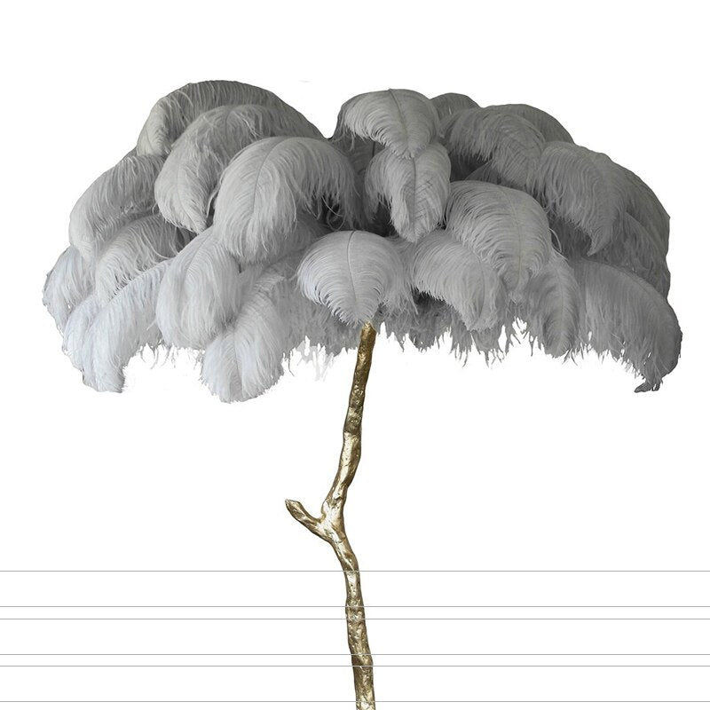 Luxury Ostrich Feather Resin LED Floor Lamp