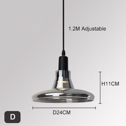 Island Mini Shiny Gray Glass Pendant Lights