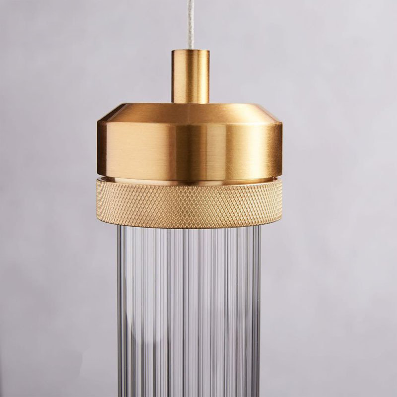 Modern Gold Glass Tube Pendant Light
