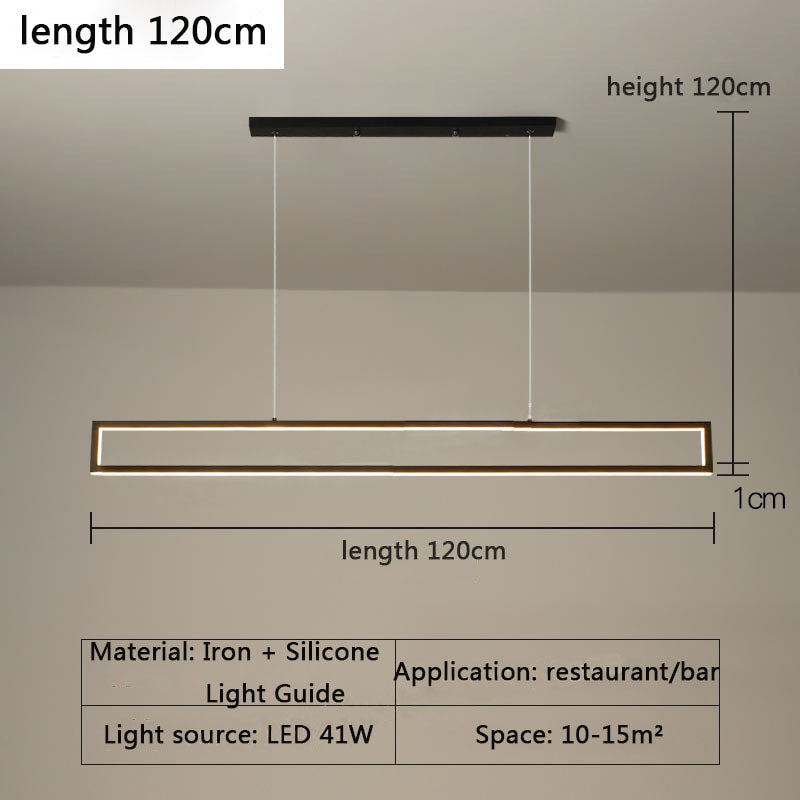 Modern Rectangle Long Strip Pendant Lights