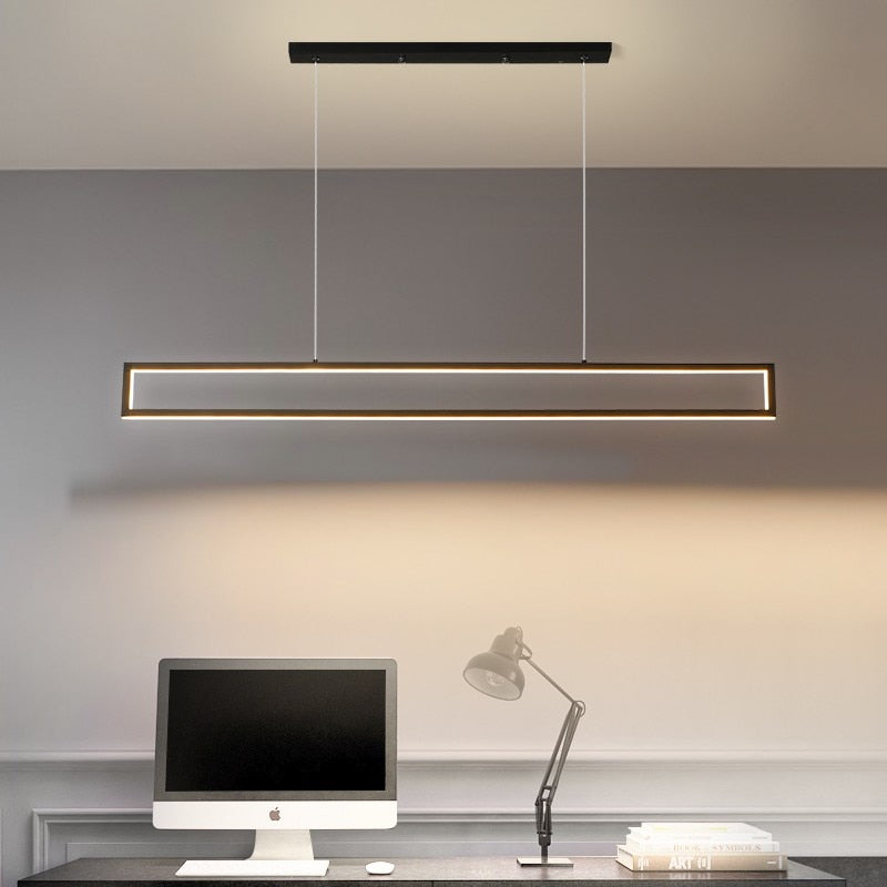 Modern Rectangle Long Strip Pendant Lights
