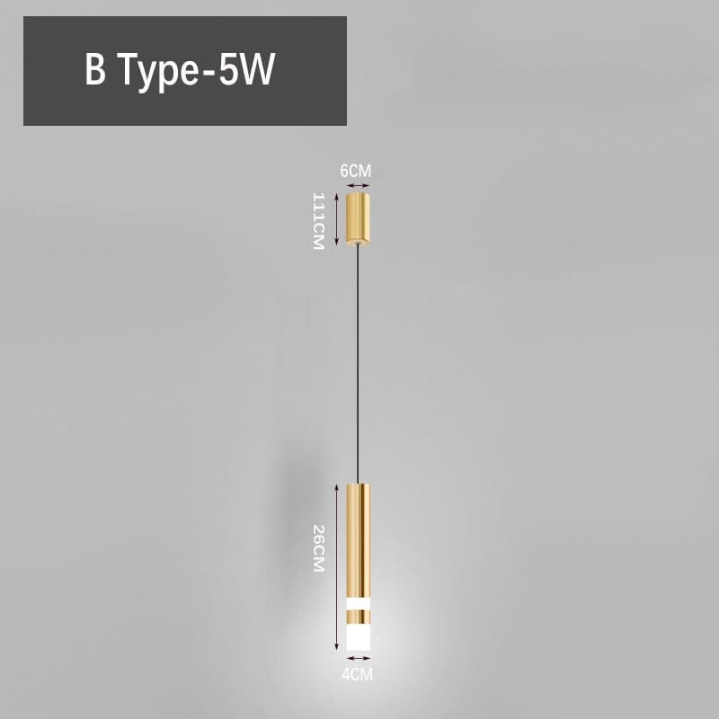 Modern Aluminum Long Tube Pendant Lights