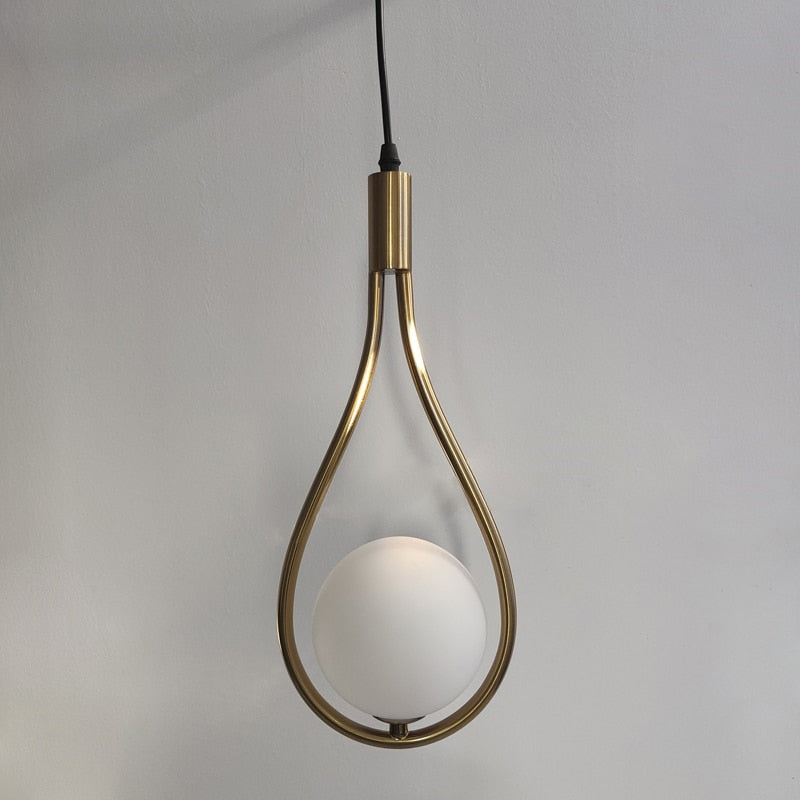 Metal Frame Glass Sphere Pendant