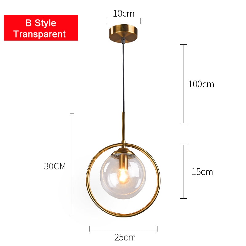 Contemporary Metal Ring Glass Pendant Lights