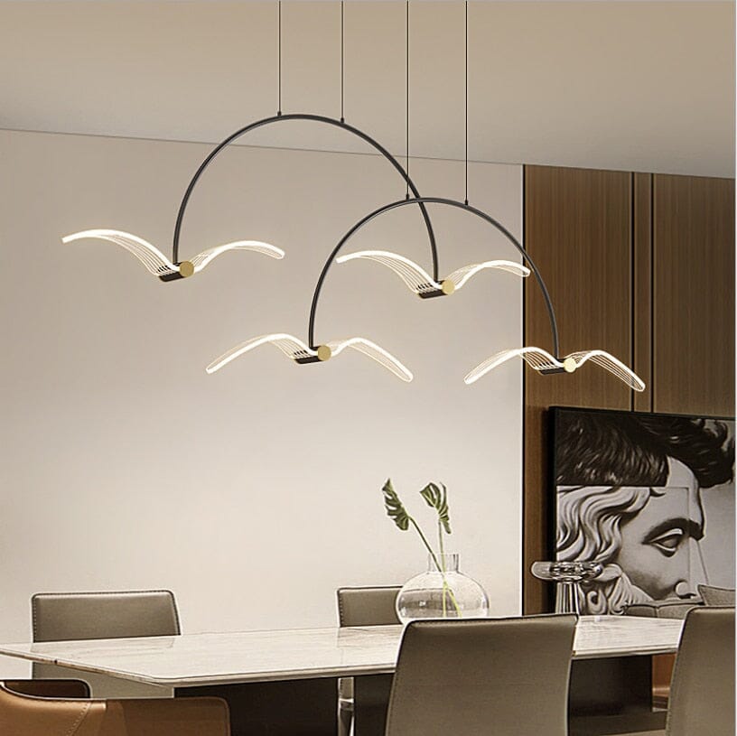 Modern LED Seagull Crystal Heating Chandelier