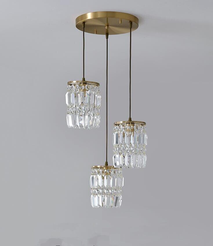 Nordic Copper LED Light Crystal Pendant Lamps