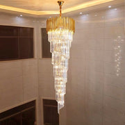 Elegant Spiral Luxury K9 Crystal Staircase Chandelier